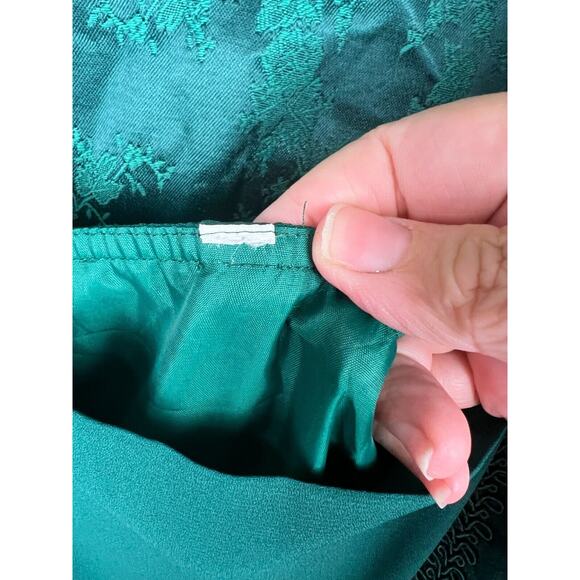 Vintage Green Formal Evening Wedding Dress Jacket Set Brocade Holidays 16/18 - Picture 6 of 11